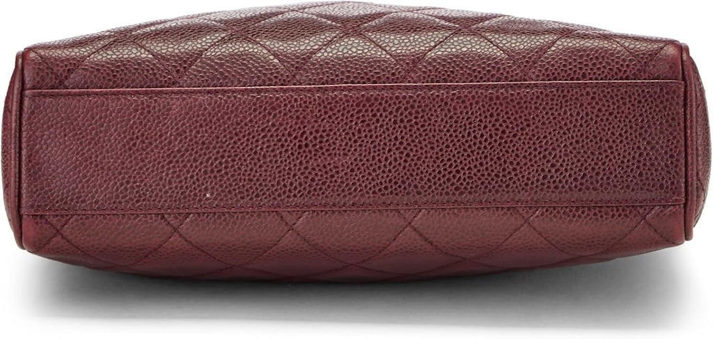 Chanel, Burgundy Quilted Caviar Shoulder Bag, Burgundy