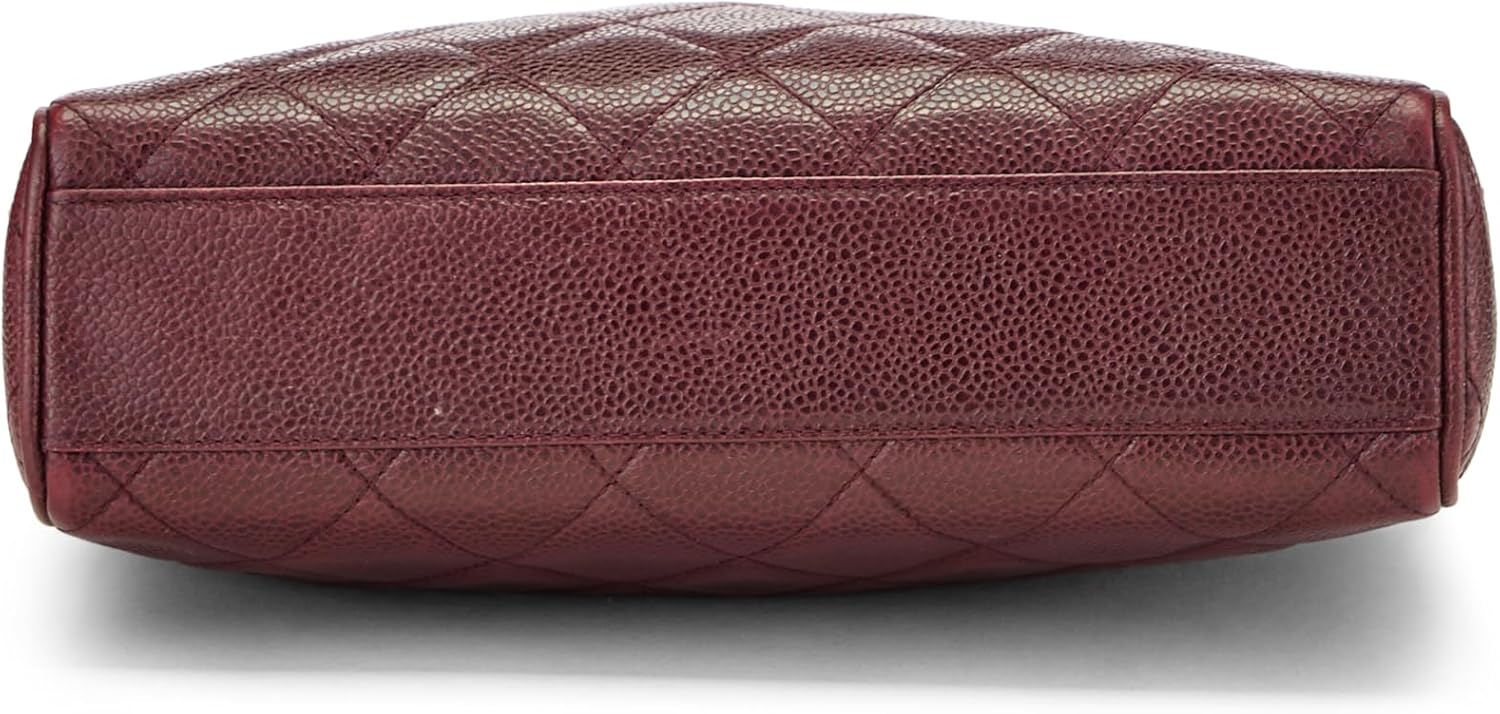 Chanel, Burgundy Quilted Caviar Shoulder Bag, Burgundy