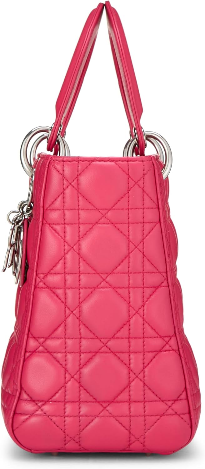 Dior, Pink Cannage Quilted Lambskin Lady Dior Medium, Pink