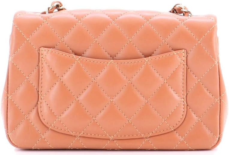 Chanel, Classic Single Flap Bag Quilted Lambskin Mini, Brown