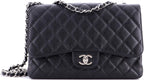 Chanel, Vintage Classic Single Flap Bag Quilted Caviar Jumbo, Black
