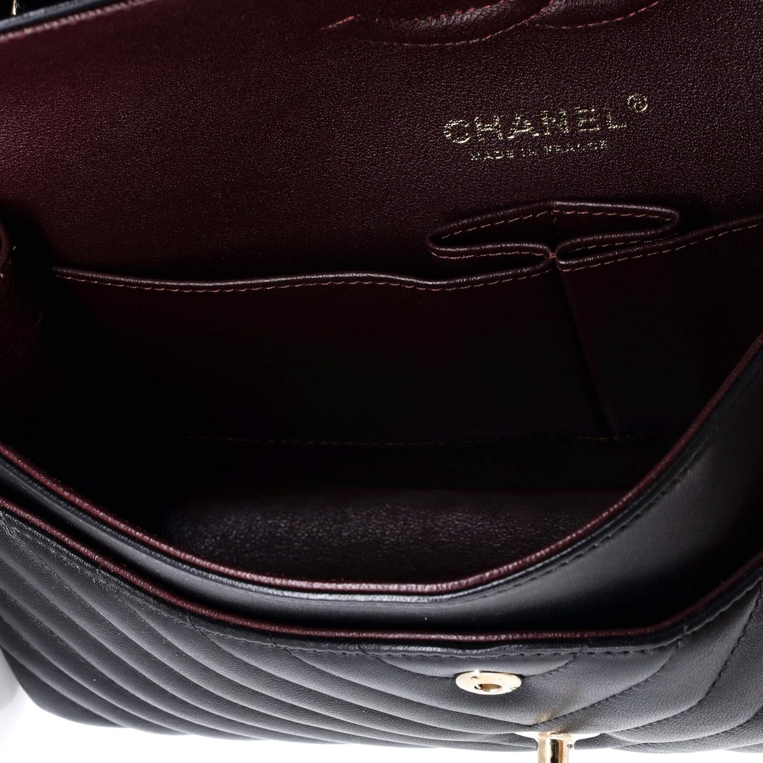 Chanel, Classic Double Flap Bag Chevron Lambskin Medium, Black