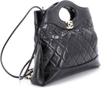 Chanel, 31 Shopping Bag Clutch with Chain Quilted Shiny Lambskin Small, Black