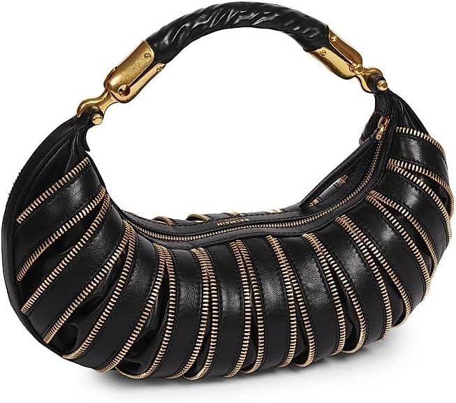 Balmain, Medium Ebene Leather Top Handle Bag, Noir