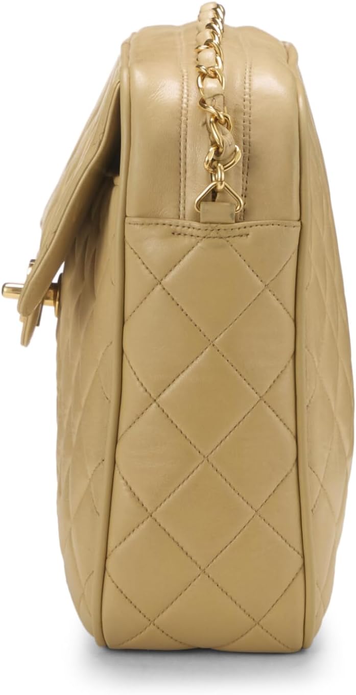Chanel, Beige Quilted Lambskin Pocket Camera Bag Large, Beige