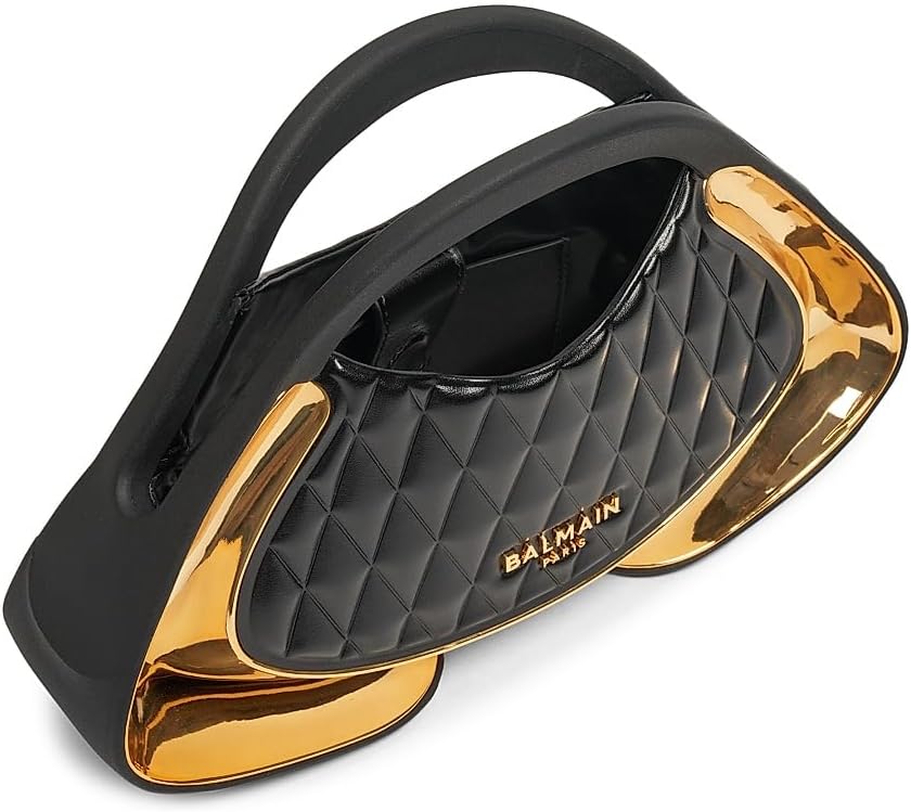 Balmain, Jolie Madame Quilted Top Handle Bag, Black Gold