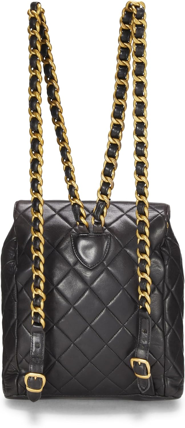 Chanel, Quilted Lambskin Classic Backpack Medium, Black : Clothing, Shoes & Jewelry