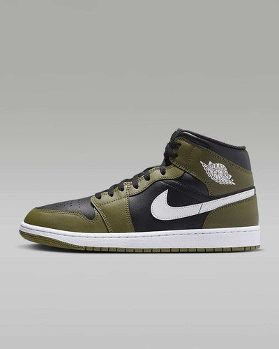 Nike Air Jordan 1 Mid "Black/Medium Olive/Sail/White" DQ8426-092 [US 7-15]
