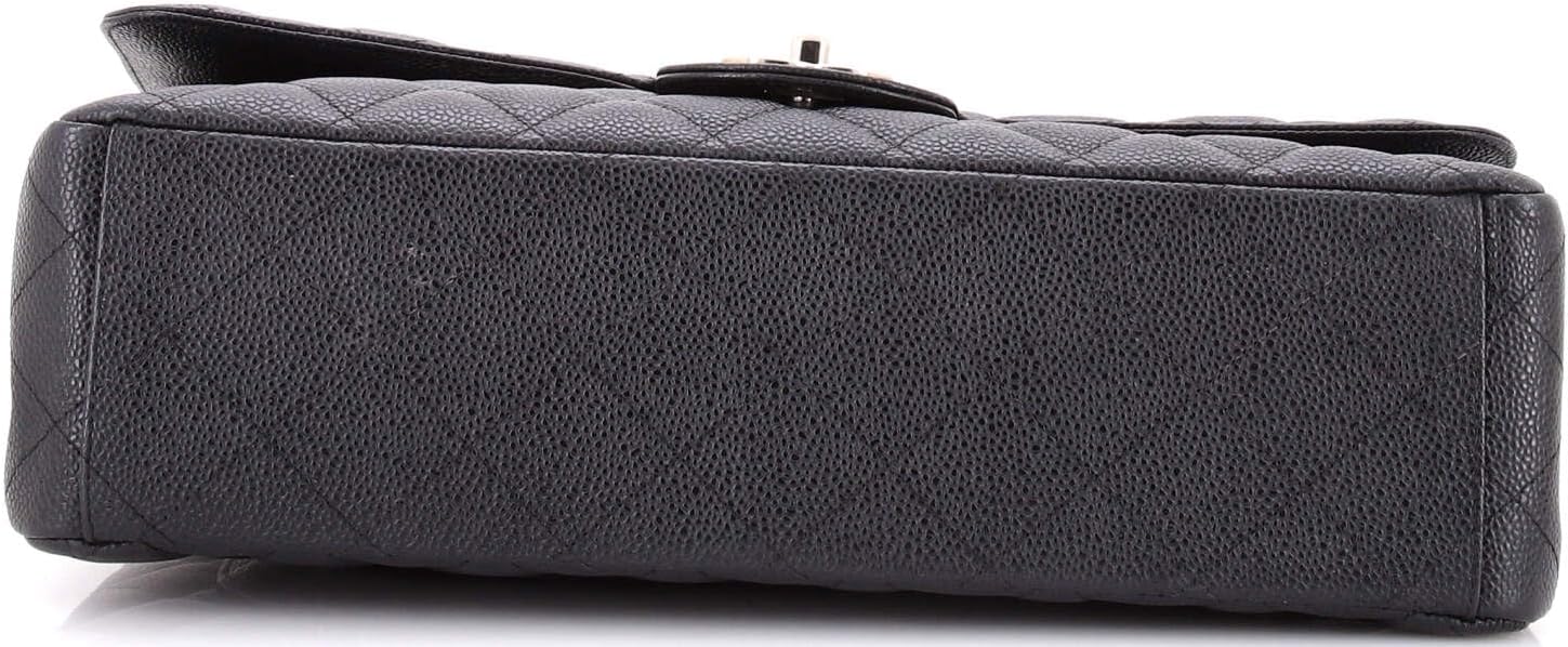 Chanel, Classic Double Flap Bag Quilted Caviar Jumbo, Black