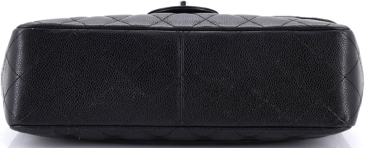 Chanel, Classic Single Flap Bag Quilted Caviar Jumbo, Black