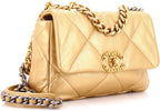 Chanel, 19 Flap Bag Quilted Leather Medium, Gold