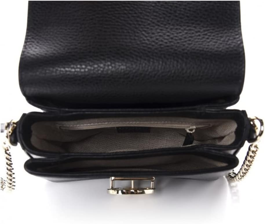 Gucci Interlocking G Black Leather Chain Shoulder Bag 510302