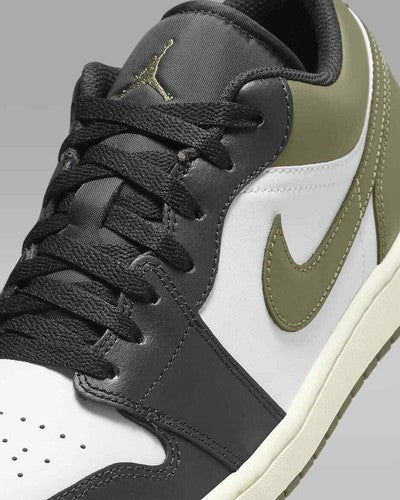 Nike Air Jordan 1 Low "Black/Medium Olive/White" 553558-092 Men's [US 7-15]