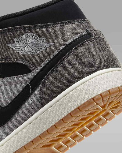 Nike Air Jordan 1 Mid SE "Black Denim" HJ4363-001 Men's Sneakers [US 7-15]