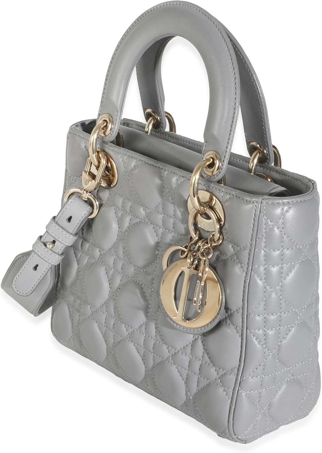 Dior, Grey Cannage Quilted Lambskin Small My ABC Lady Dior, Gray