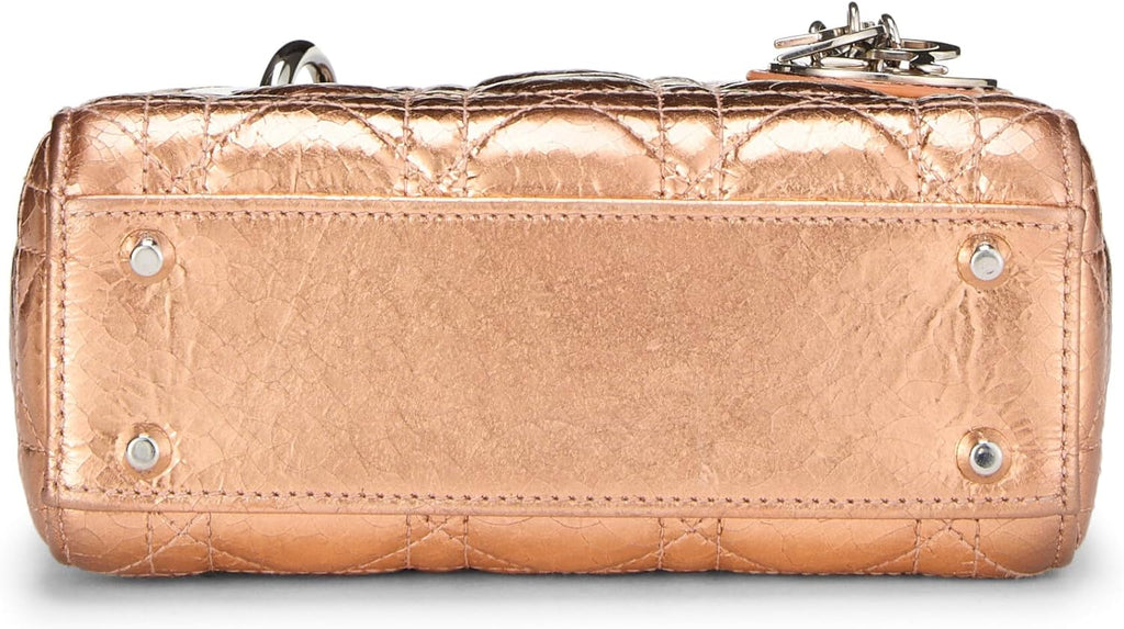 Christian Dior, Rose Gold Lambskin Lady Dior Mini, Pink
