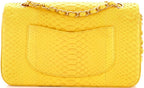 Chanel, Classic Double Flap Bag Python Medium, Yellow