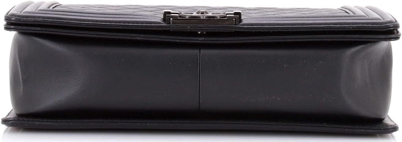 Chanel, So Black Boy Flap Bag Quilted Lambskin New Medium, Black