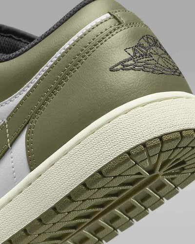 Nike Air Jordan 1 Low "Black/Medium Olive/White" 553558-092 Men's [US 7-15]