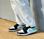 Nike Air Jordan 1 Low Green Glow 553558-131 Men's Size