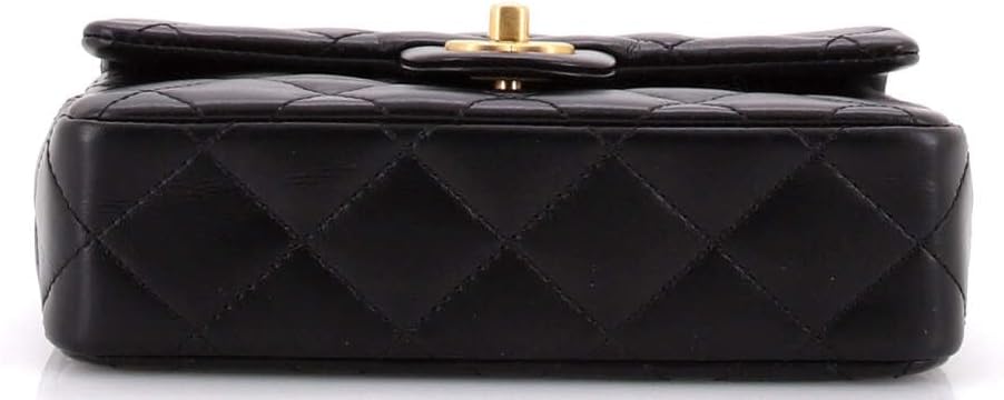 Chanel, Coco CC Plaques Top Handle Flap Bag Quilted Lambskin Mini, Black