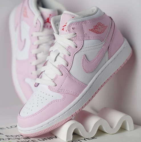 Nike Air Jordan 1 Mid Pink Foam Valentines Day DQ8423-608 GS & Women's Size