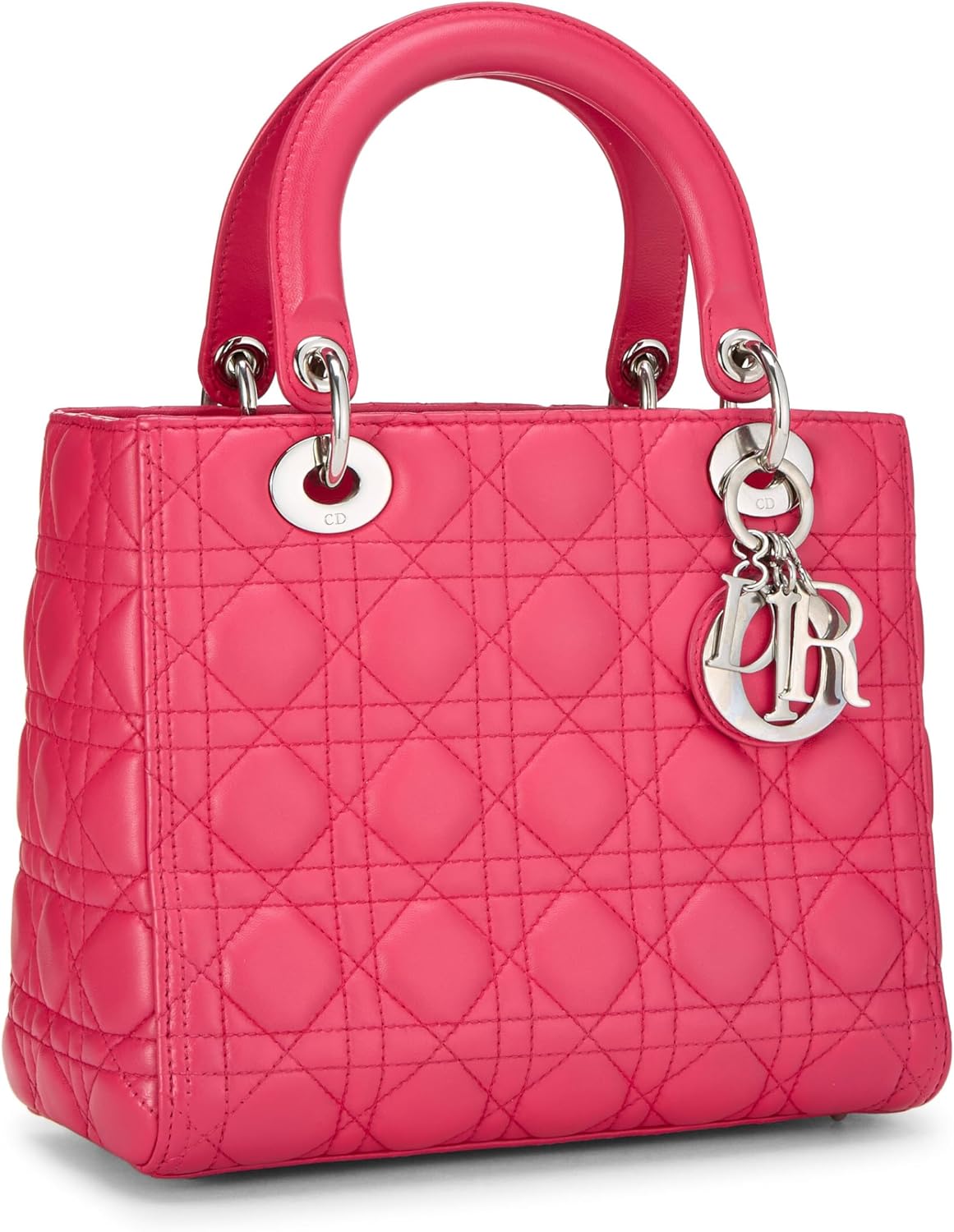 Dior, Pink Cannage Quilted Lambskin Lady Dior Medium, Pink
