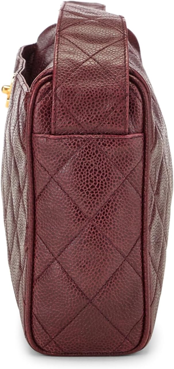 Chanel, Burgundy Quilted Caviar Shoulder Bag, Burgundy