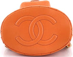 Chanel, CC Pocket Chain Bucket Backpack Quilted Lambskin Small, Orange