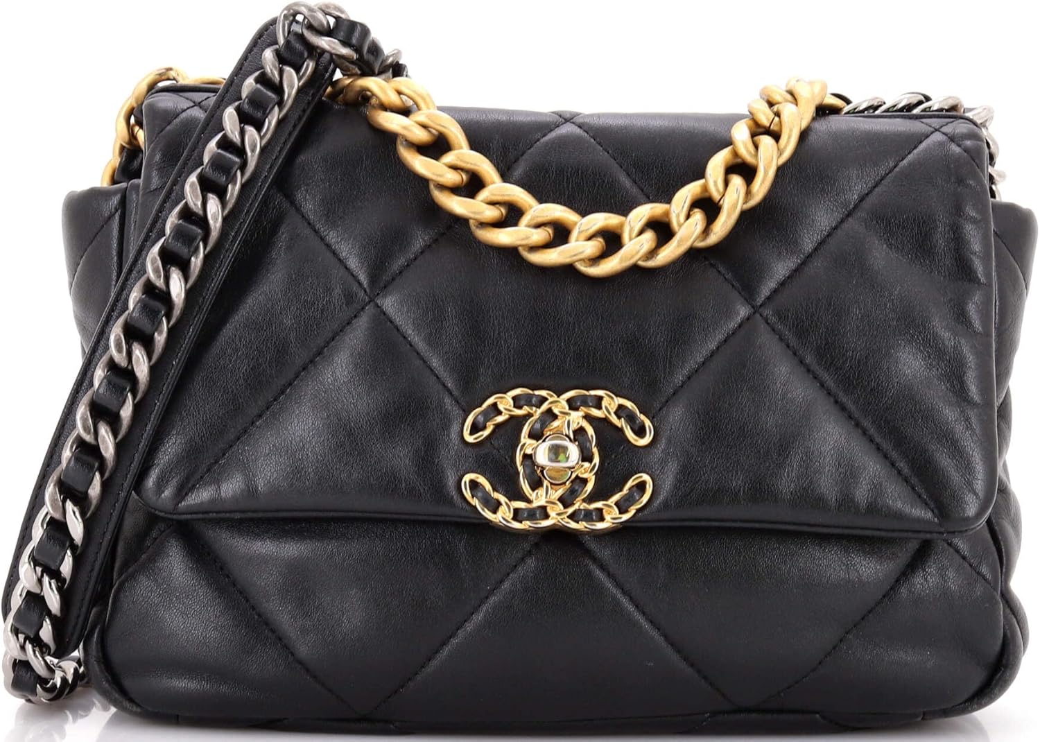 Chanel, 19 Flap Bag Quilted Leather Medium, Black