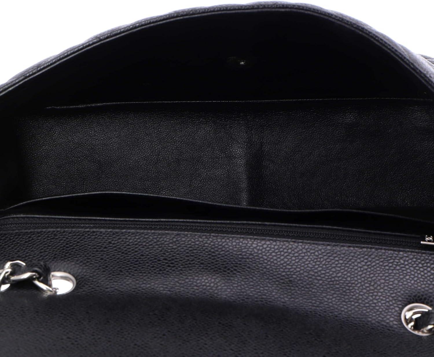 Chanel, Vintage Classic Single Flap Bag Quilted Caviar Jumbo, Black