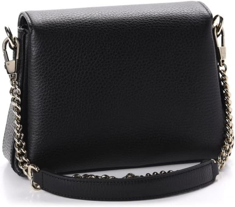 Gucci Interlocking G Black Leather Chain Shoulder Bag 510302