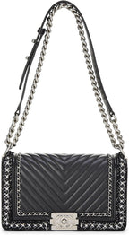 Chanel, Black Quilted Calfskin Jacket Boy Bag Medium, Black