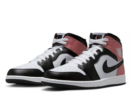 Nike Air Jordan 1 Mid White Rust Pink Black DQ8426-100 Men's Size