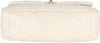 Chanel, vory Shiny Quilted Lambskin Maxi 19 Flap Bag, Beige