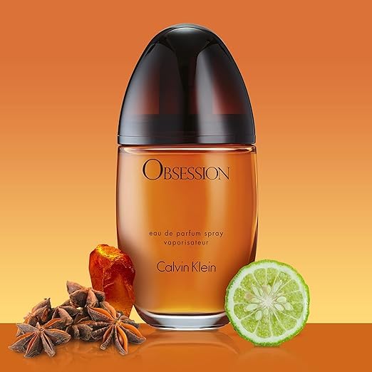 Calvin Klein Obsession Eau de Parfum – Ambery Women's Perfume – With Notes of Mandarin, Bergamot, Jasmine & Patchouli – Long Lasting Fragrance