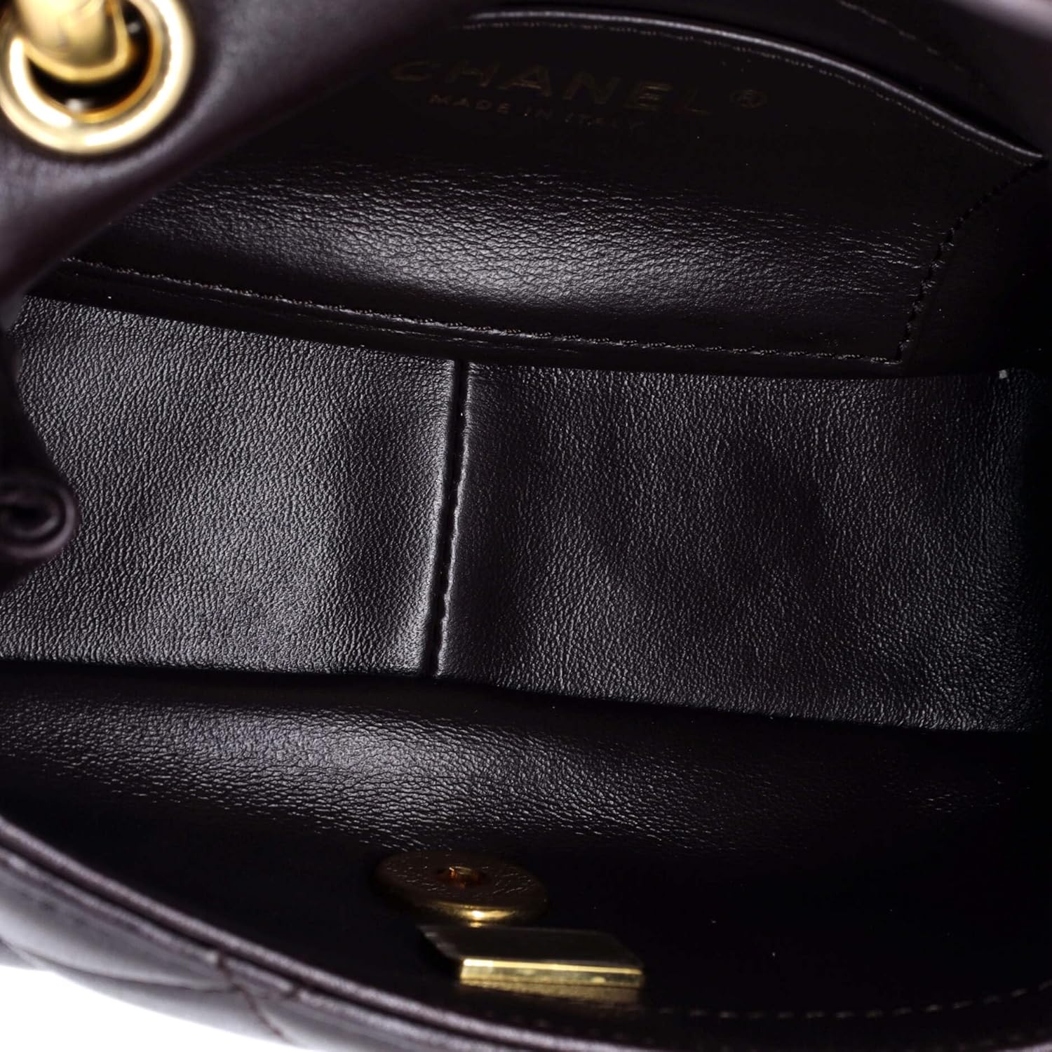 Chanel, Wenge Wood Flap Bag Quilted Lambskin Mini, Brown