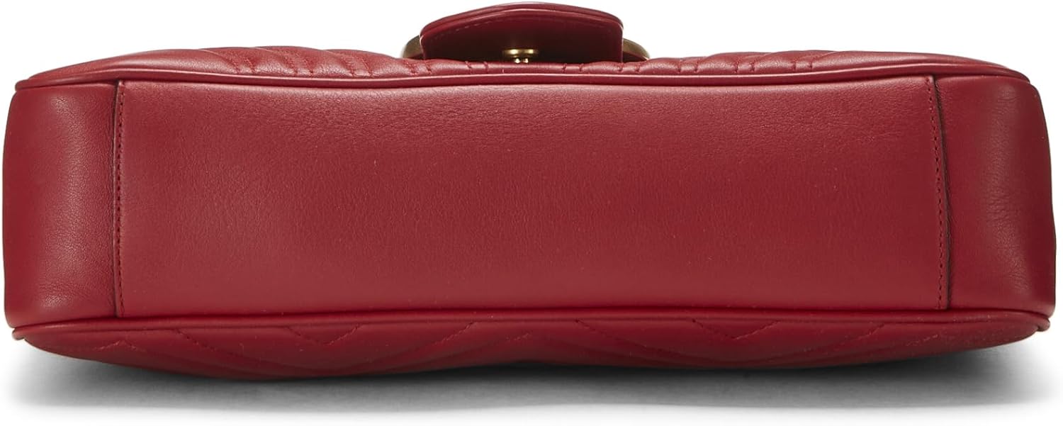 Gucci, Red Leather GG Marmont Shoulder Bag, Red