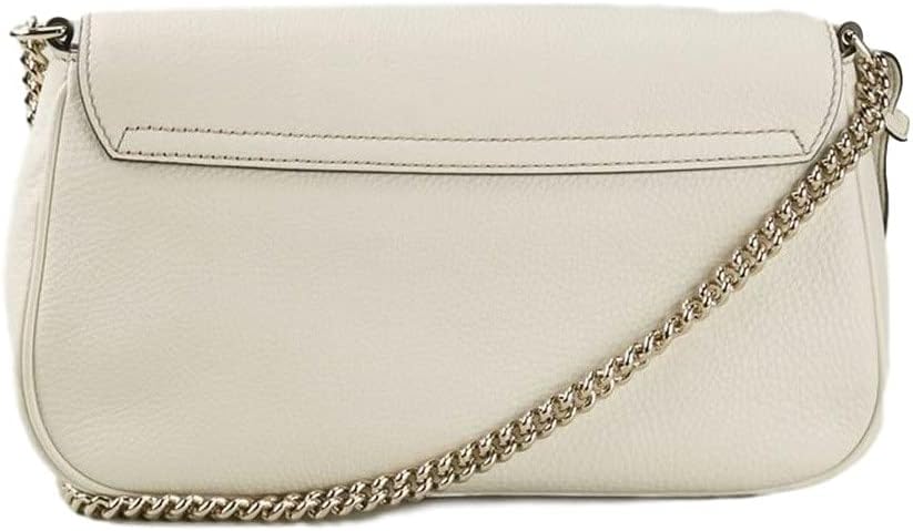 Gucci Soho Off White Leather Handbag Crossbody Clutch Ivory Italy Bag GG NEW