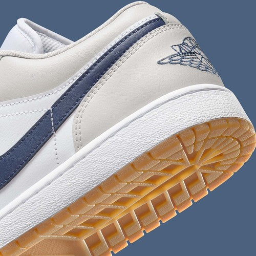 Nike Air Jordan 1 Low Midnight Navy Neutral Grey 553558-146 Men's Size