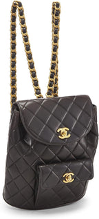 Chanel, Quilted Lambskin ; Classic Backpack Medium, Black : Clothing, Shoes & Jewelry