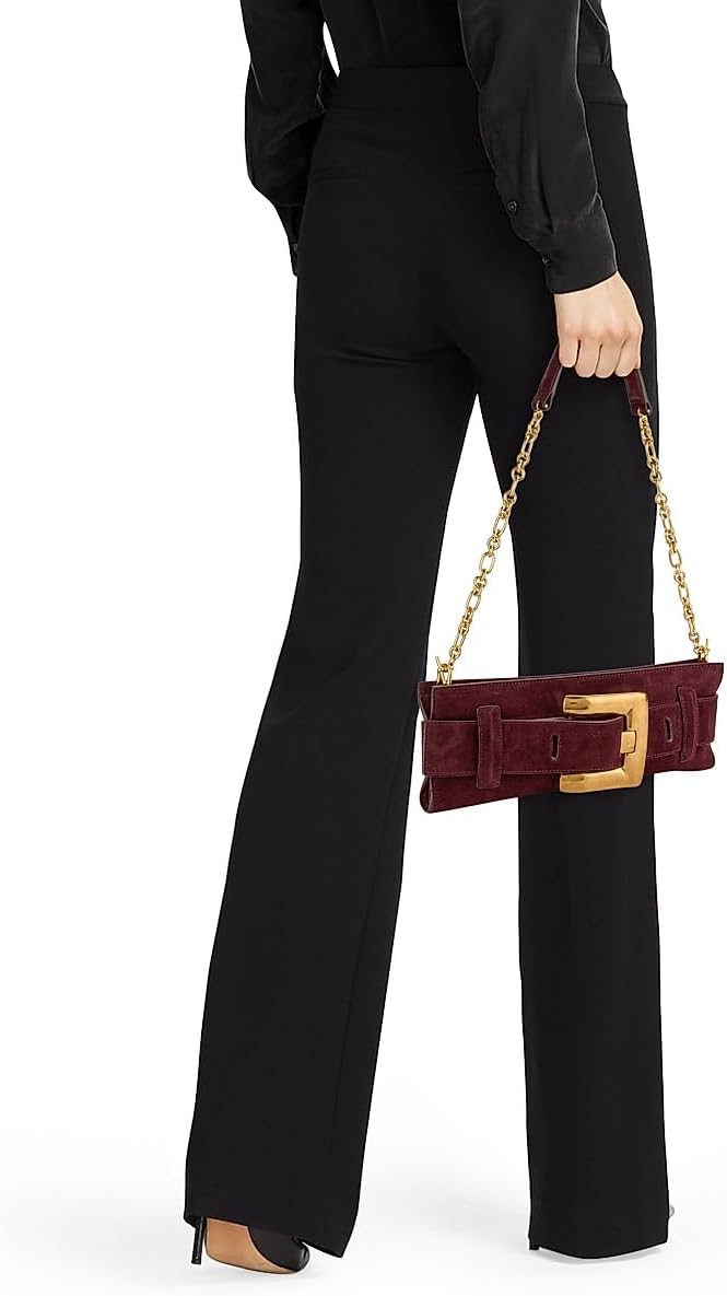 Balmain, Mini Anthem Suede Clutch Bag, Bordeaux
