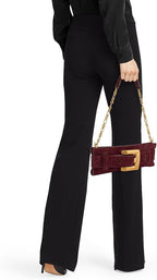 Balmain, Mini Anthem Suede Clutch Bag, Bordeaux