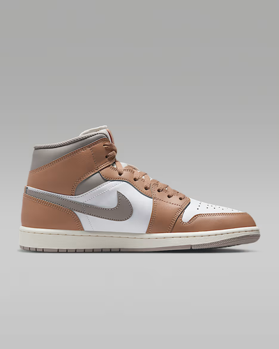 Nike Air Jordan 1 Mid "Hemp/White/College Gray/Fire Red" DQ8426-200 Men's