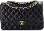 Chanel, Classic Double Flap Bag Quilted Lambskin Jumbo, Black