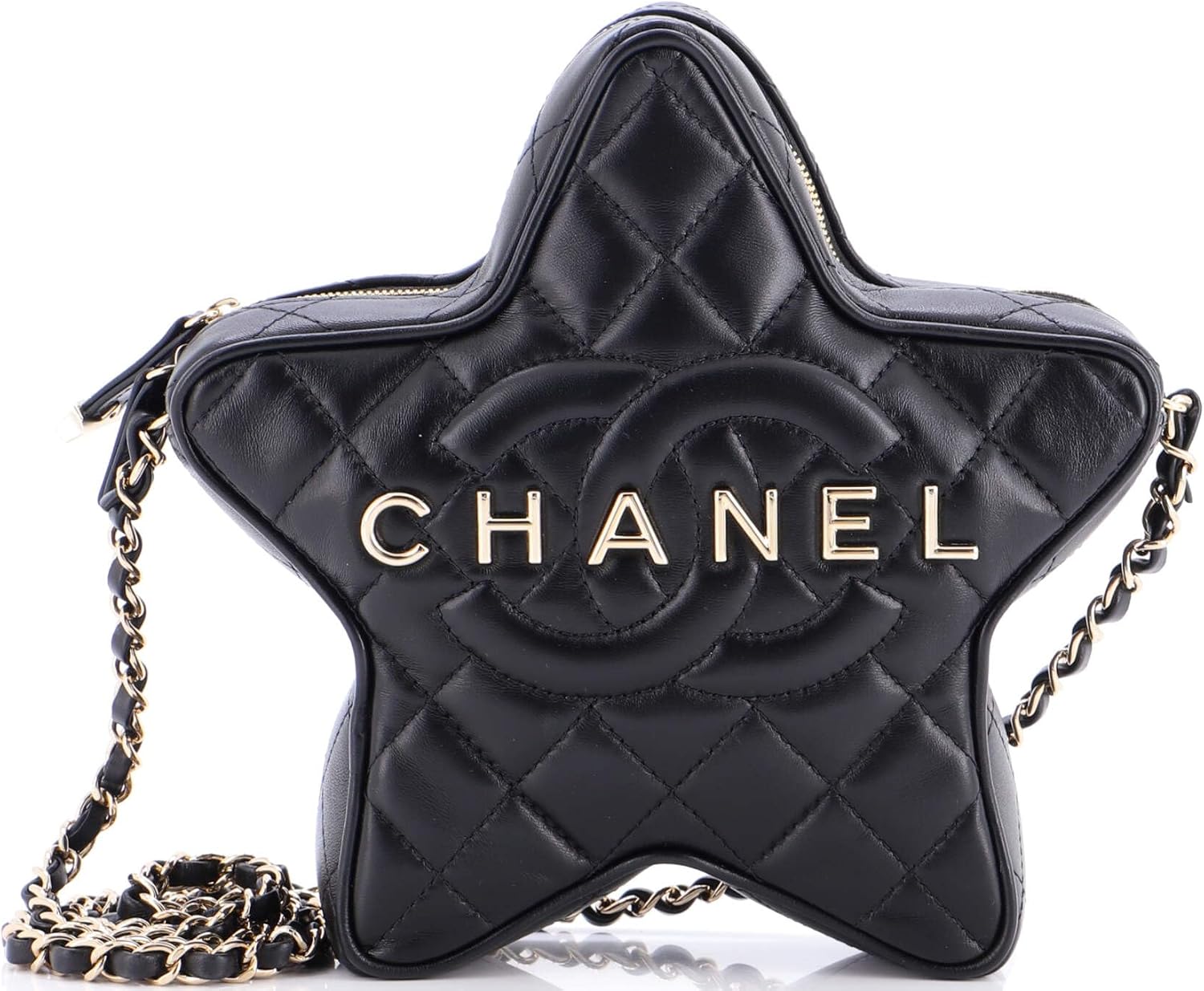 Chanel, CC Walk of Fame Star Bag Quilted Lambskin, Black