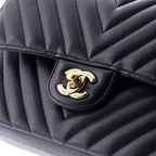 Chanel, Classic Double Flap Bag Chevron Lambskin Small, Black