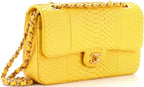 Chanel, Classic Double Flap Bag Python Medium, Yellow