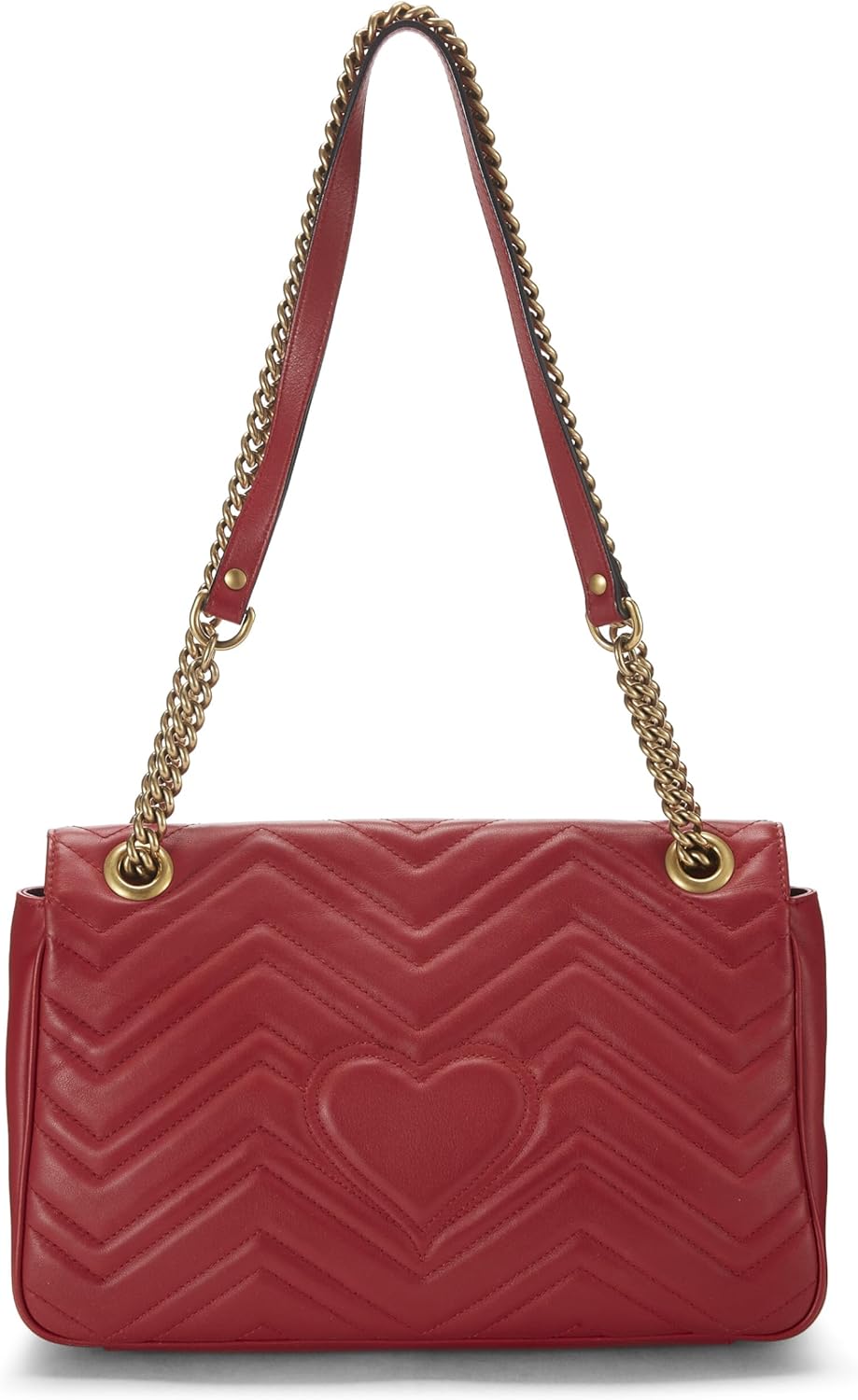 Gucci, Red Leather GG Marmont Shoulder Bag, Red