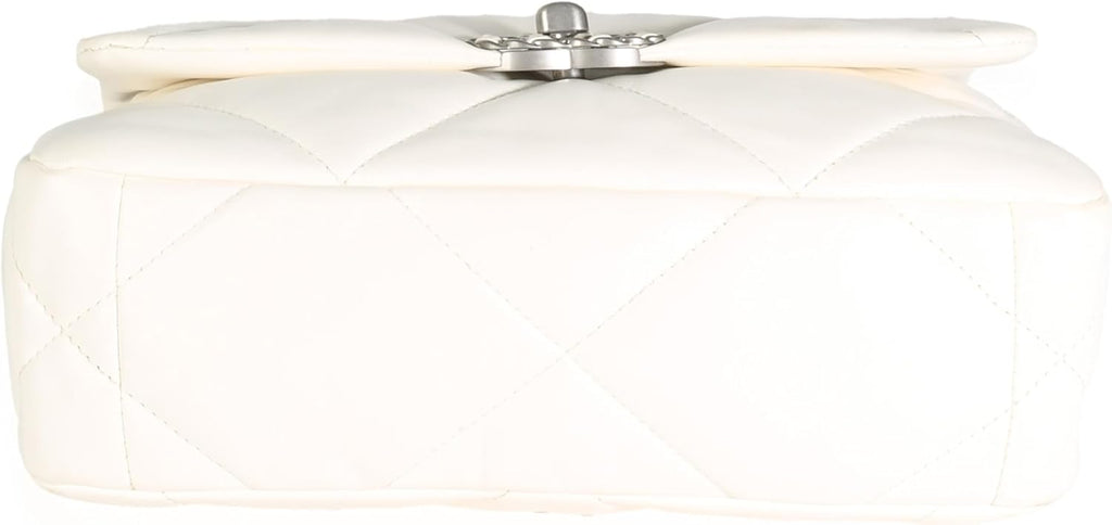 Chanel, White Quilted Lambskin Small 19 Flap Bag, White